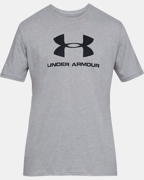 Men's UA Sportstyle Logo Short Sleeve, Gray, pdpMainDesktop image number 5